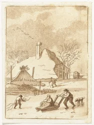 Paisaje invernal con entretenimiento de hielo
