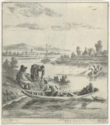 Pescadores en un río
