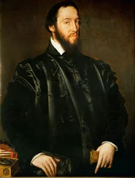 Antoine Perrenot de Granvella, cardenal, ministro principal de Margarita de Parma, gobernador de los Países Bajos ... (óleo sobre madera de roble)