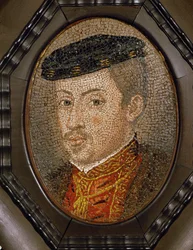 Emperador Maximiliano II según un retrato de Antonis Mor (mosaico)