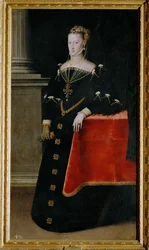 Emperatriz María de Austria, hija del emperador Carlos V, esposa de su primo Maximiliano II (pintura sobre lienzo)