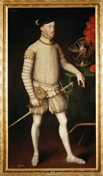 Maximiliano II, hijo del Emperador Fernando I, Rey de Bohemia, Emperador 1564 (pintura sobre lienzo)