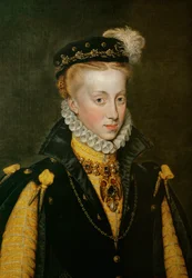 La reina Ana de España, cuarta esposa del rey Felipe II ... (óleo sobre lienzo)