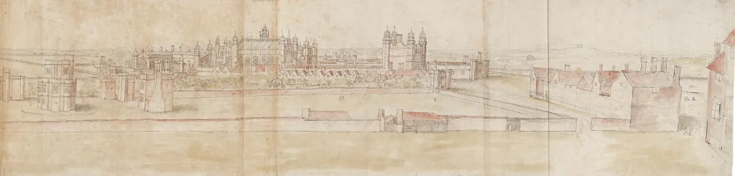 Palacio de Hampton Court desde el Norte, c. 1550-1560