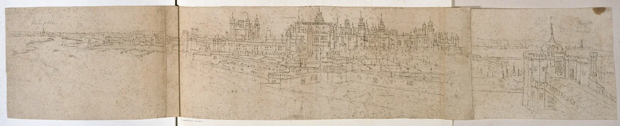 Palacio de Hampton Court desde el río, c.1544