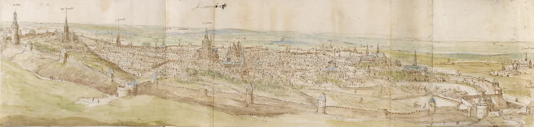 Vista panorámica de Lovaina desde el noroeste, c1550-1570