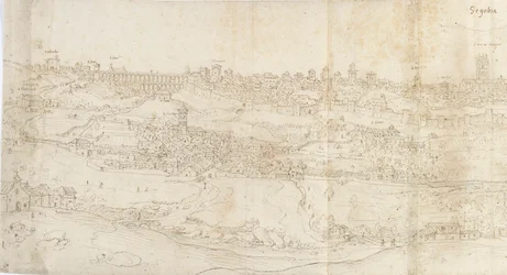 Vista panorámica de Segovia desde el este, c. 1560-1570