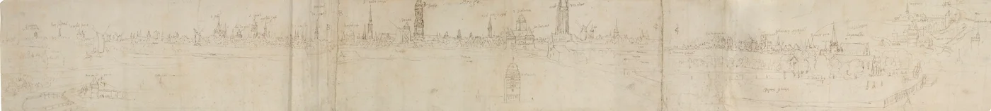 Boceto preliminar para una vista de Brujas desde el suroeste, 1558
