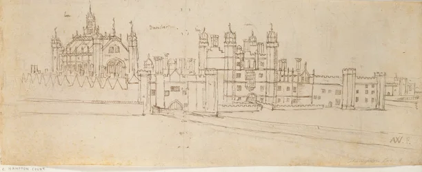 La capilla y la puerta del Palacio de Hampton Court, c. 1550-1560