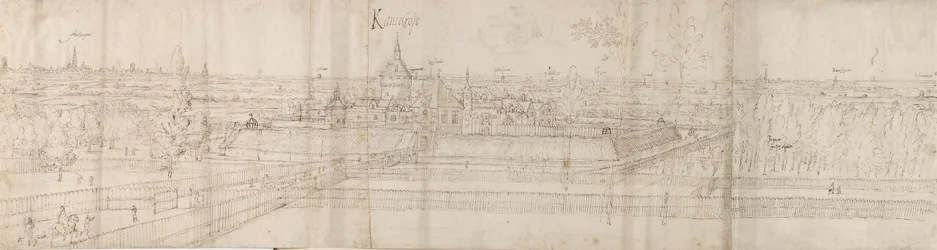 Vista del Palacio de Cantecroy cerca de Amberes y el campo circundante, 1557-58