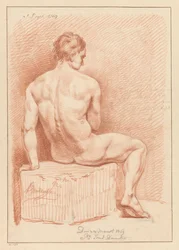 Desnudo masculino sentado, visto de espaldas (3er premio 1769)