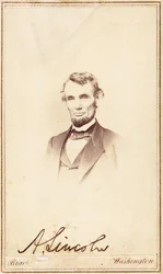 Abraham Lincoln, carte-de-visite firmada, 1864