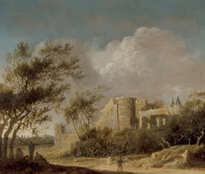 Paisaje con vistas a una ruina