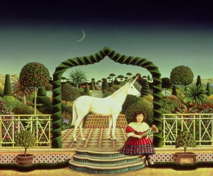 Niña con un unicornio, 1980