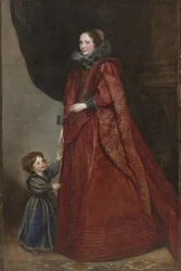 Una dama genovesa con su hijo