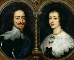 Carlos I de Inglaterra y la reina Enriqueta María