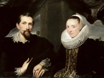 Doble retrato del pintor Frans Snyders (1579-1657) y su esposa Margaretha de Vos, 1621