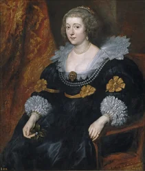 Retrato de Amalia de Solms-Braunfels (1602-1675) (Amelie de Solms Braunfels) - Peinture de Sir Anthonis (Anton ou Antoon) van Dyck (1599-1641) - 1631-1632 - Óleo sobre lienzo - 105x91 - Museo del Prado, Madrid