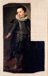 Retrato de Ansaldo Pallavicino (nacido en 1622) de niño. Antonie Van Dyck (1599-1641), aprox. 1625, dimensiones 288x198 cm, Génova, Galleria Nazionale di Palazzo Spinola