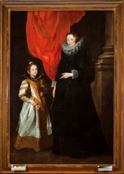 Retrato de Geronima Brignole-Sale, esposa de Gian Francesco I Brignole Sale, con su hija Maria Amelia. Pintura de Sir Anthonis van Dyck