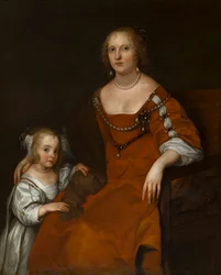 Retrato de Margaret Howard, condesa de Carlisle (1618-1664) y Lady Diana Russell, quien se convirtió en Lady Allington (1652-1701), c.1654-53 (óleo sobre lienzo)