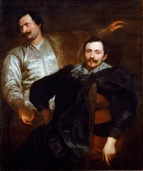Retrato de los pintores Lucas (1591-1661) y Cornelis (1592-1669) por Wael