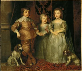 Retratos de los tres hijos mayores de Carlos I, rey de Inglaterra: Carlos, Jacobo y María (pintura sobre lienzo)