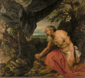 San Jerónimo, pintado cuando Van Dyck trabajaba en el taller de Rubens (pintura sobre lienzo)