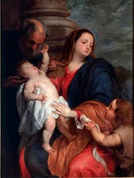 La Sagrada Familia. Pintura de Antonie Van Dyck (1599-1641) 1621-1625 aprox. Genes, colección Banca Carige