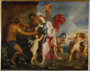 Tetis recibe de Hefistos armas y armaduras para Aquiles (pintura sobre lienzo)