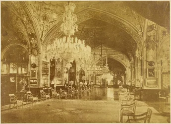 Talar-i Muzeh, también llamado Talar-i Salam (Sala de Audiencias), Palacio de Golestán, Teherán, 1880-90