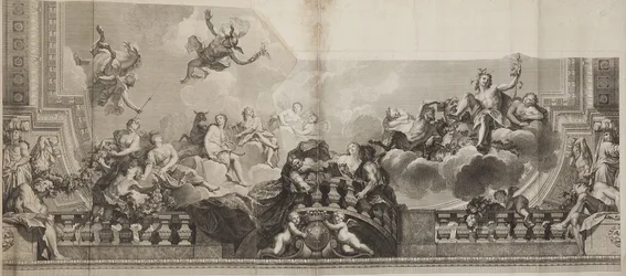 Diseño del Panel Central del Techo de la Gran Galería del Palais Royal