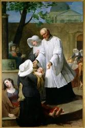 San Vicente de Paúl ayudando a los apestados