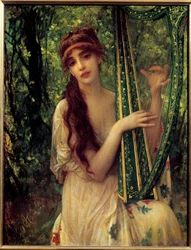 La música (Retrato de Agathe Calmel). Pintura de Ernest Hébert (1817-1908)