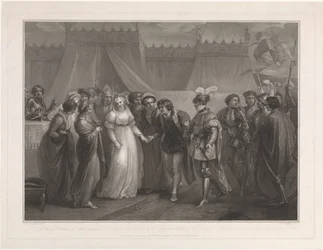 Catherine van Valois y koning Hendrik V van Engeland La princesa Catalina de Francia presentó a Enrique V de Inglaterra (...) (título sobre objeto)