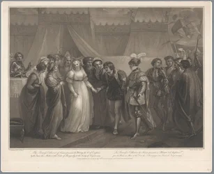 Catherine van Valois en koning Hendrik V van Engeland, 1420 La princesa Catalina de Francia presentó a Enrique V de Inglaterra (...) en 1419 / La Princesse Catherine de France (...) (título sobre objeto)