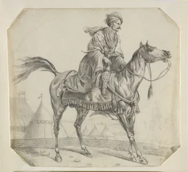 Un mameluco montando su caballo