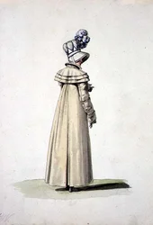 Mujer elegante con sombrero, ilustración de 