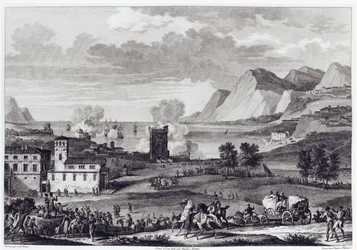 Liberación de Córcega, 20 de octubre de 1796, grabado por Jean Duplessi-Bertaux (1747-1819)