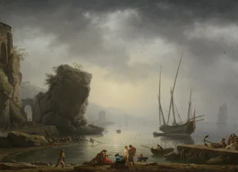Escena costera mediterránea, 1746