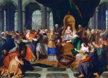 Atalía expulsada del templo, pintado antes de 1697