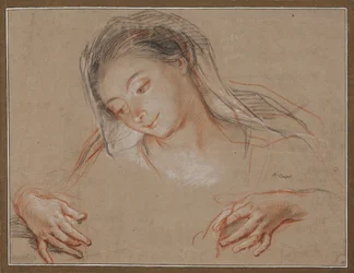 Estudio para una Madonna. Cabeza y dos manos