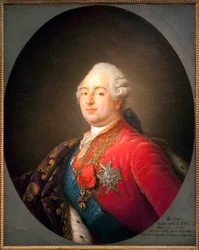 Retrato de Luis XVI (1754-1793), Rey de Francia. Pintura del taller de Antoine Francois Callet (1741-1823). 1786. Dim. 0.915 x 0.730 m. París, Museo Carnavalet