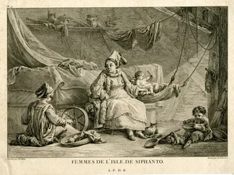 Mujeres de la isla de Sifanto, según Jean-Baptiste Hilair (1753-1822)