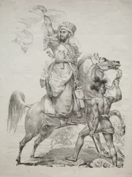 Un jefe mameluco a caballo pidiendo ayuda, 1817