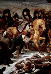 Campaña de Prusia y Polonia (1806-1807): “Napoleón I (1769-1821) en el campo de batalla de Eylau el 9/02/1807” (detalle)