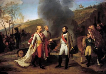 Entrevista de Napoleón I y Francisco II en Sarutschitz en Moravia después de la batalla de Austerlitz, 4/12/1805
