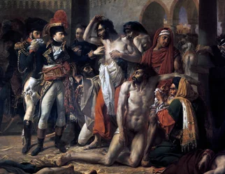 Napoleón Bonaparte visitando a los apestados de Jaffa, 11 de marzo de 1799, 1804.