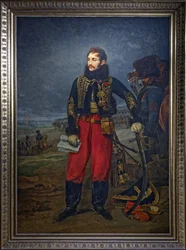 Retrato del general Antoine Charles Louis de Lasalle recibiendo la rendición de la guarnición de Stettin, 1808