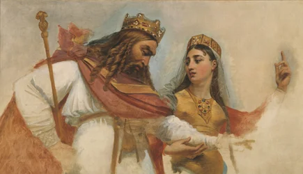Boceto para la cúpula del Panteón (iglesia Sainte-Geneviève): Clodoveo y Clotilde, hacia 1811 (óleo)